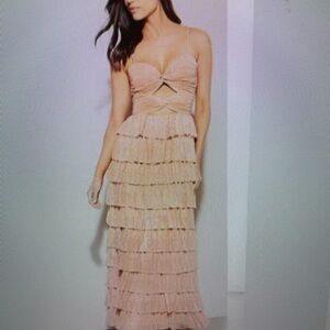 Gianni Bini Grace Metallica Cut-Out Tiered Dress Size 10